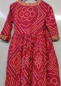 ❤️ ANUBHUTEE RED BANDHEJ PRINT KURTA SET