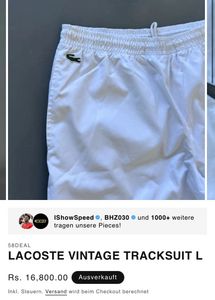 Lacoste White Track Pants