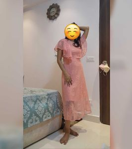 VERO MODA pink Net Middi Dress
