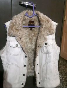Sale Stylish Girlish Half White Winter Jacket