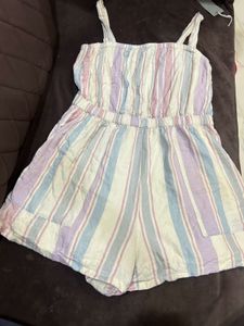 Striped Mini Dress both side pocket