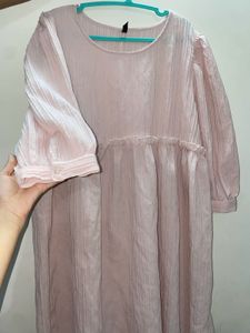 Knee Length Baby Pink Top