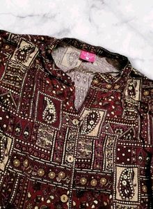 (NEW) Maroon High Low Kurta