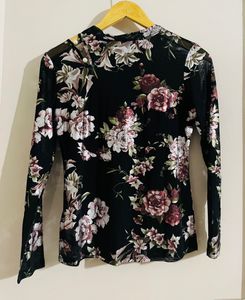 MADAME Sheer Floral Stylish top for Women