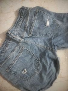 Ripped Denim Shorts