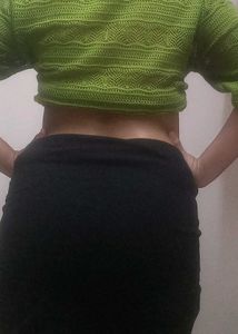 Green Knitted Tie Top