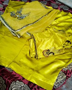 Party Wear Full Embroidery Hand Work Saree