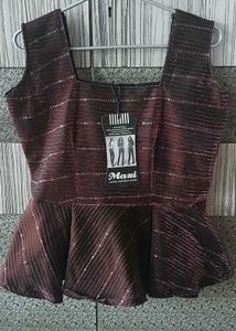 Shimmery Party Wear Peplum Top