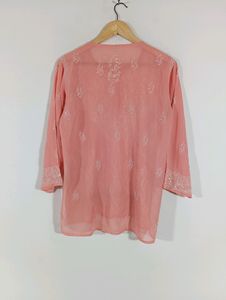 Peach Embroidered Casual Top ( Women)