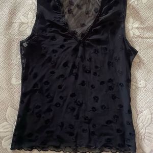 Black mesh top