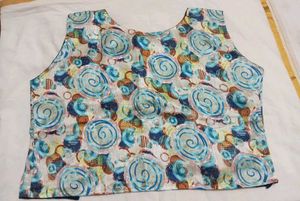 Patterned Sleeveless Blouse Jacket