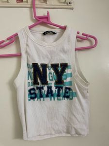 Zudio NY State White Tank