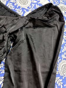 Forever 21 Black Smocked Peplum Blouse/ Crop Top