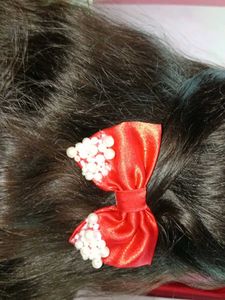 Red Bow Hair Clip