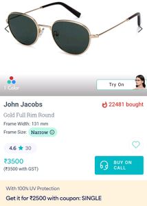 Sunglass Unused