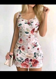 Floral Dress With Cut Designs