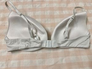 Elegant White Silver Bra