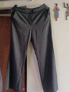 Gray Bell Bottom Style Full Length Trousers