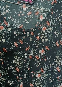 Floral Black Printed Dress