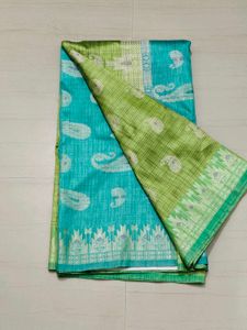 Elegant Blue &amp; Green Saree