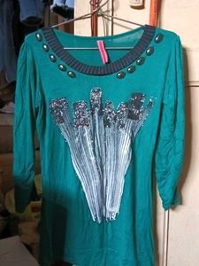 Embellished Green Top