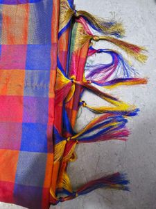 Multicolour Checked Soft Silk
