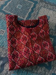 Beautiful Red Short Kurti For Office And Casual