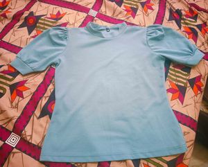Crop Top With Sky Blue Shade