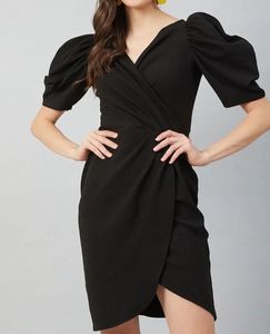 Chic Black Wrap Dress
