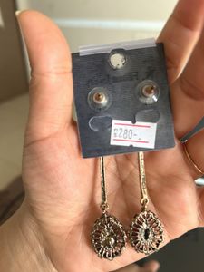 Elegant Black Stone Drop Earrings