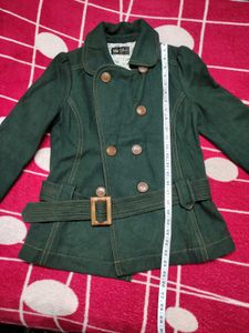 💕 Stylish Green Belted Winter Coat