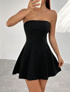 Black Strapless Mini Dress