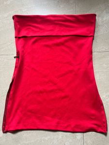 Red Strapless Tube Top