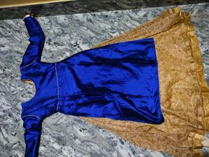 Blue &amp; Gold Embellished Dress
