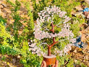 Natural Rose Quartz Gemstone Chips Tree