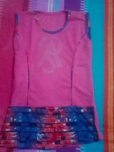 Red Sleeveless Top with Embellishments