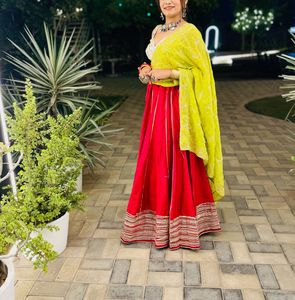 Navratri Style Red Lehenga Set