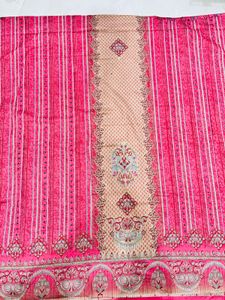 Pink Printed Salwar Kameez Fabric