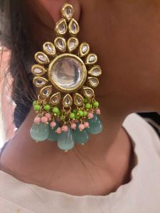 Heavy Sea Green Kundan Bridal Set