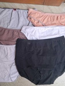 Combo Of  Six  Pure  Cotton  Panty N Hipster