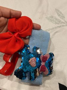 2 Hair bands Red nd teddy bear