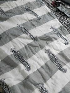 White And Grey 3 Piece Kurti Set