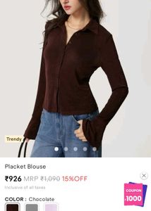SAVANA Brown Long Sleeve Top