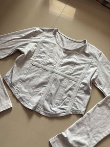 Gray Long Sleeve Top