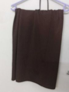 H&amp;M Brown Slit Skirt