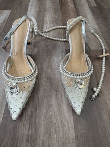 Elegant Pearl Embellished Heels