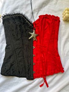 Red &amp; Black Corset Top