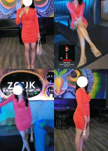 Coral Ruched Mini Dress