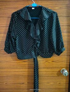 Polka Dot Ruffle Blouse