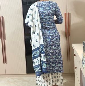 Blue Floral Kurta Set